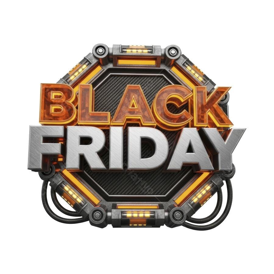 Elemento Gráfico Black Friday Luzes Metálicas PNG com fundo transparente