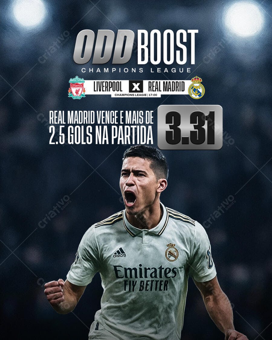 Banner Aposta Champions League Liverpool Real Madrid PSD Editável