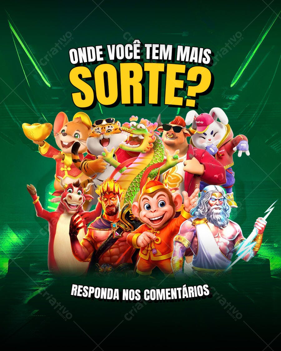 Flyer de Sorte Online Personagens Míticos e Apostas Psd Editável