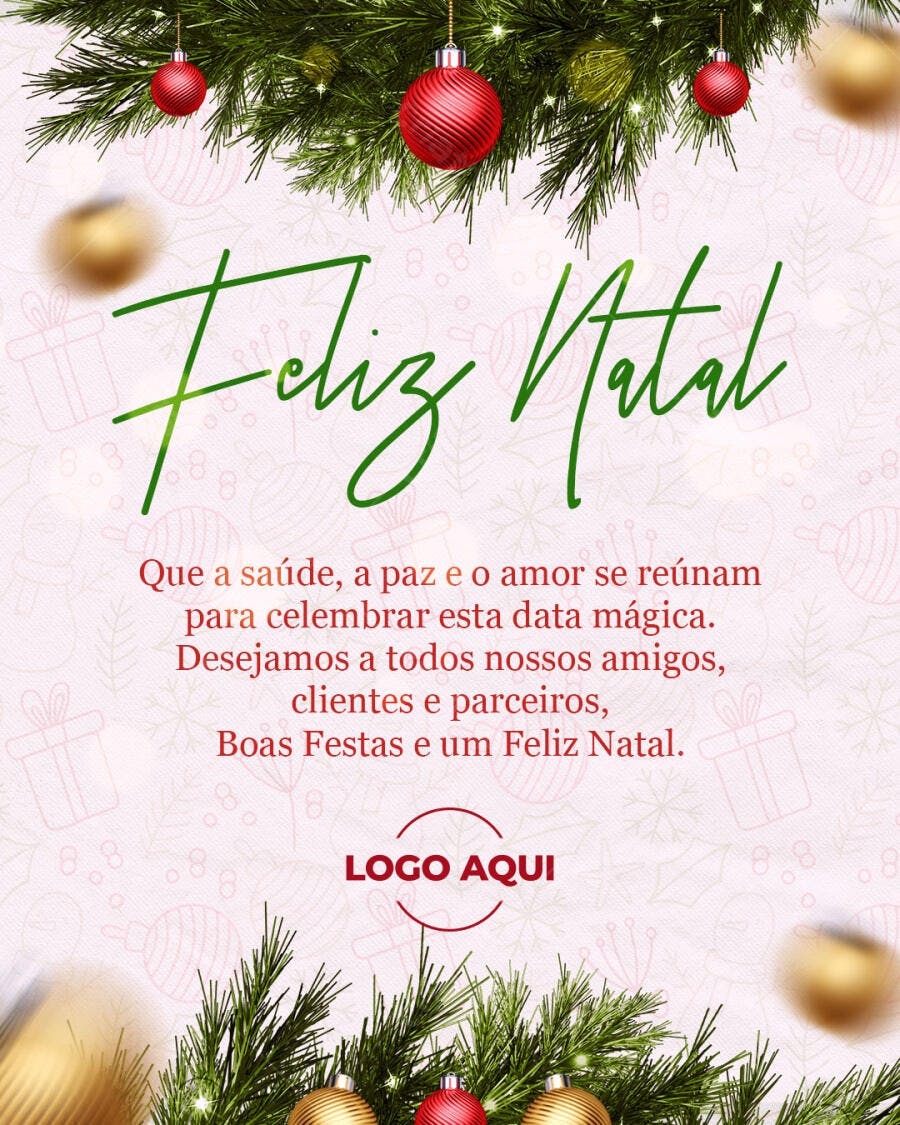 Post de Feliz Natal e Boas Festas para Empresas PSD Editável