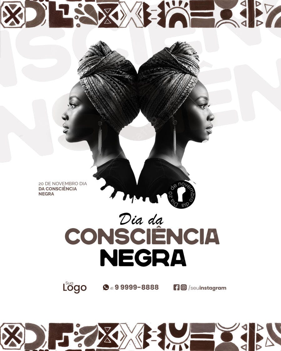 Flyer Dia da Consciência Negra PSD Editável