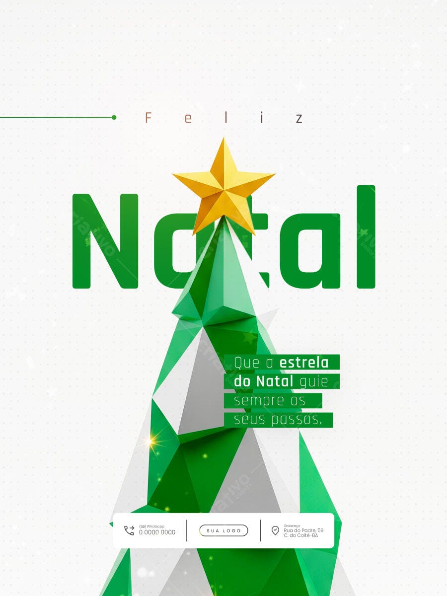 Flyer Natal Geométrico Moderno PSD Editável