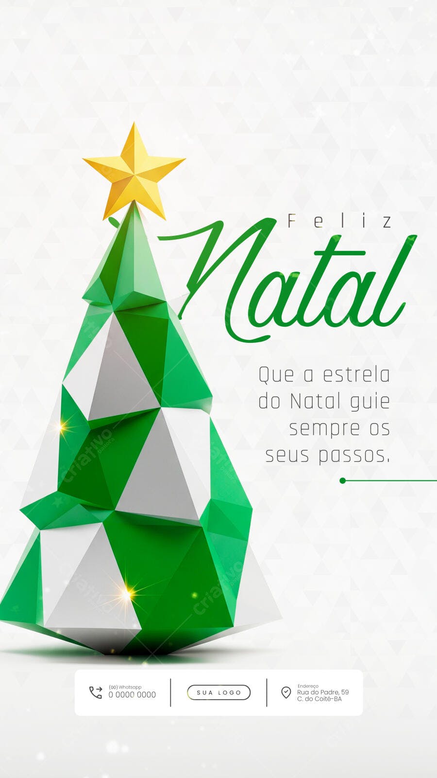 Post para Redes Sociais Feliz Natal Árvore Geométrica PSD Editável