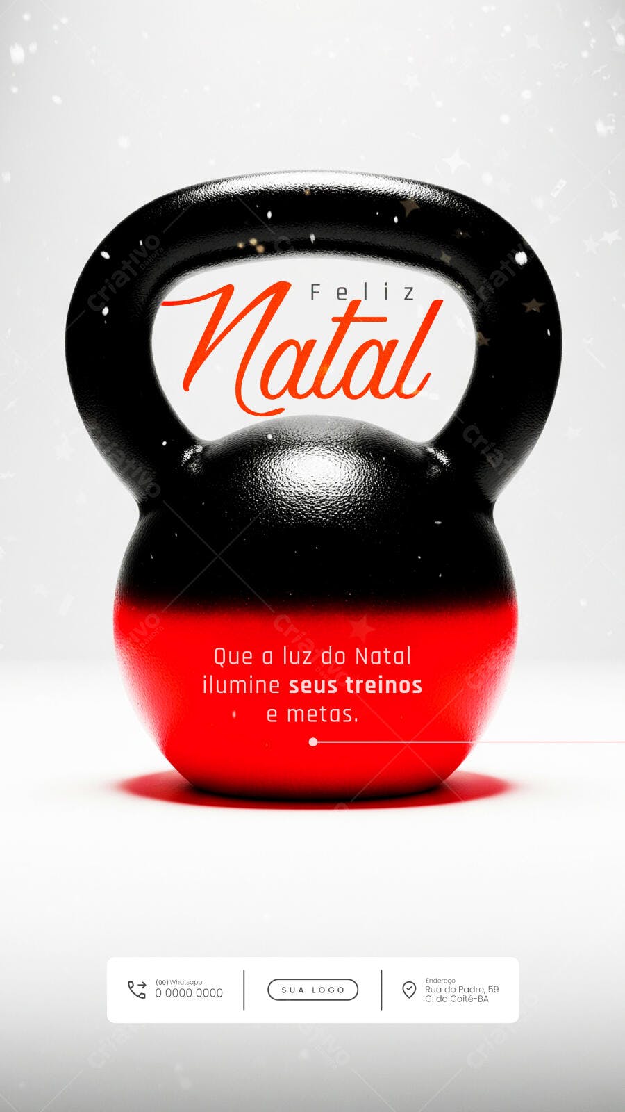 Flyer Fitness de Natal com Kettlebell PSD Editável
