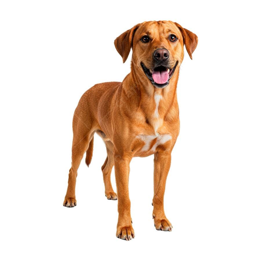 Cachorro Caramelo Feliz em Pé PNG com fundo transparente