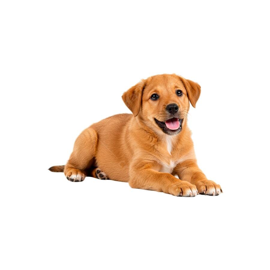 Mascote de Filhote Cachorro Feliz e Marrom Claro PNG com fundo transparente