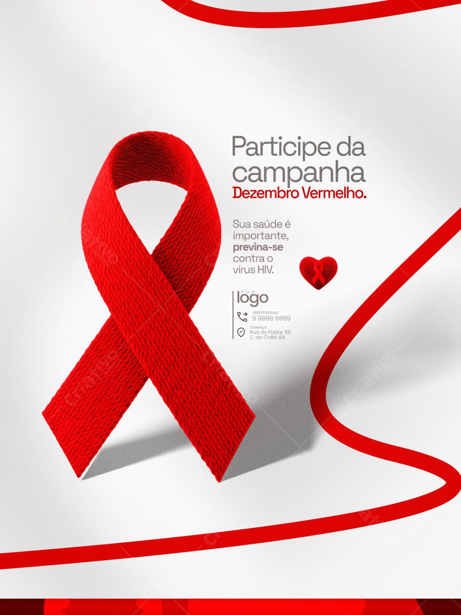 Flyer Campanha Dezembro Vermelho Psd Editável