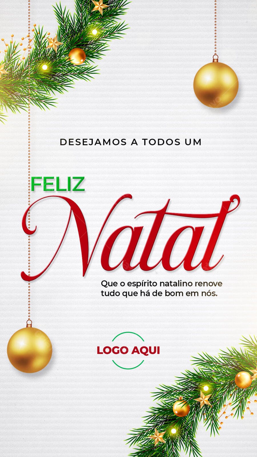 Flyer de Natal com Mensagem Feliz Natal PSD Editável