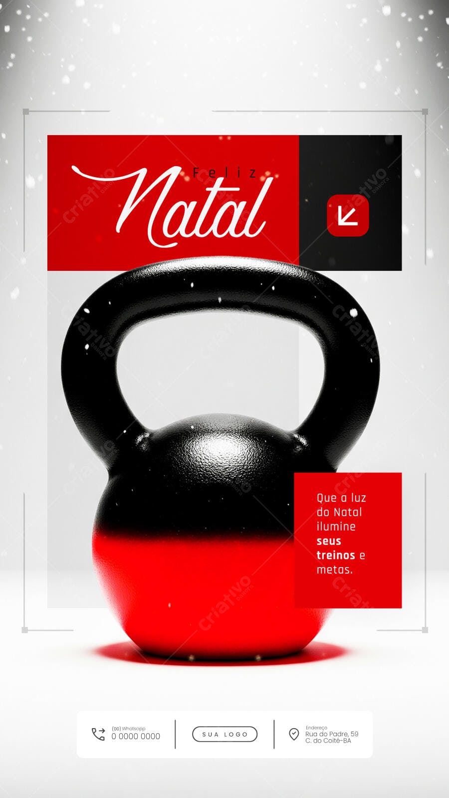 Post para Redes Sociais Natal Fitness Kettlebell PSD Editável