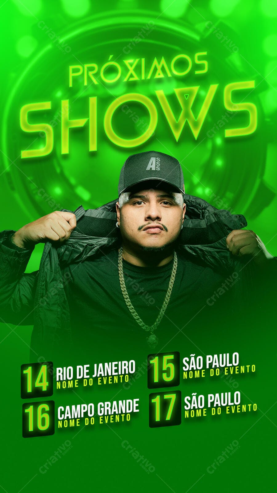 Flyer para Próximos Shows de Rapper Urbano PSD Editável