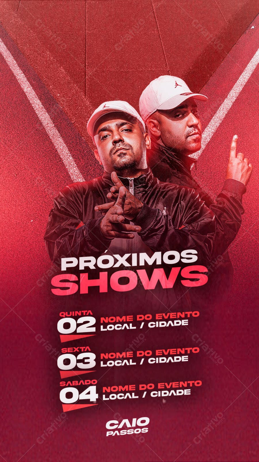 Flyer para Próximos Shows de Artistas Urbanos PSD Editável