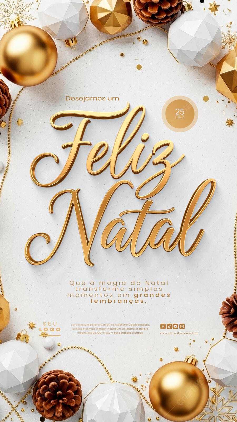 Post para Redes Sociais Feliz Natal PSD Editável