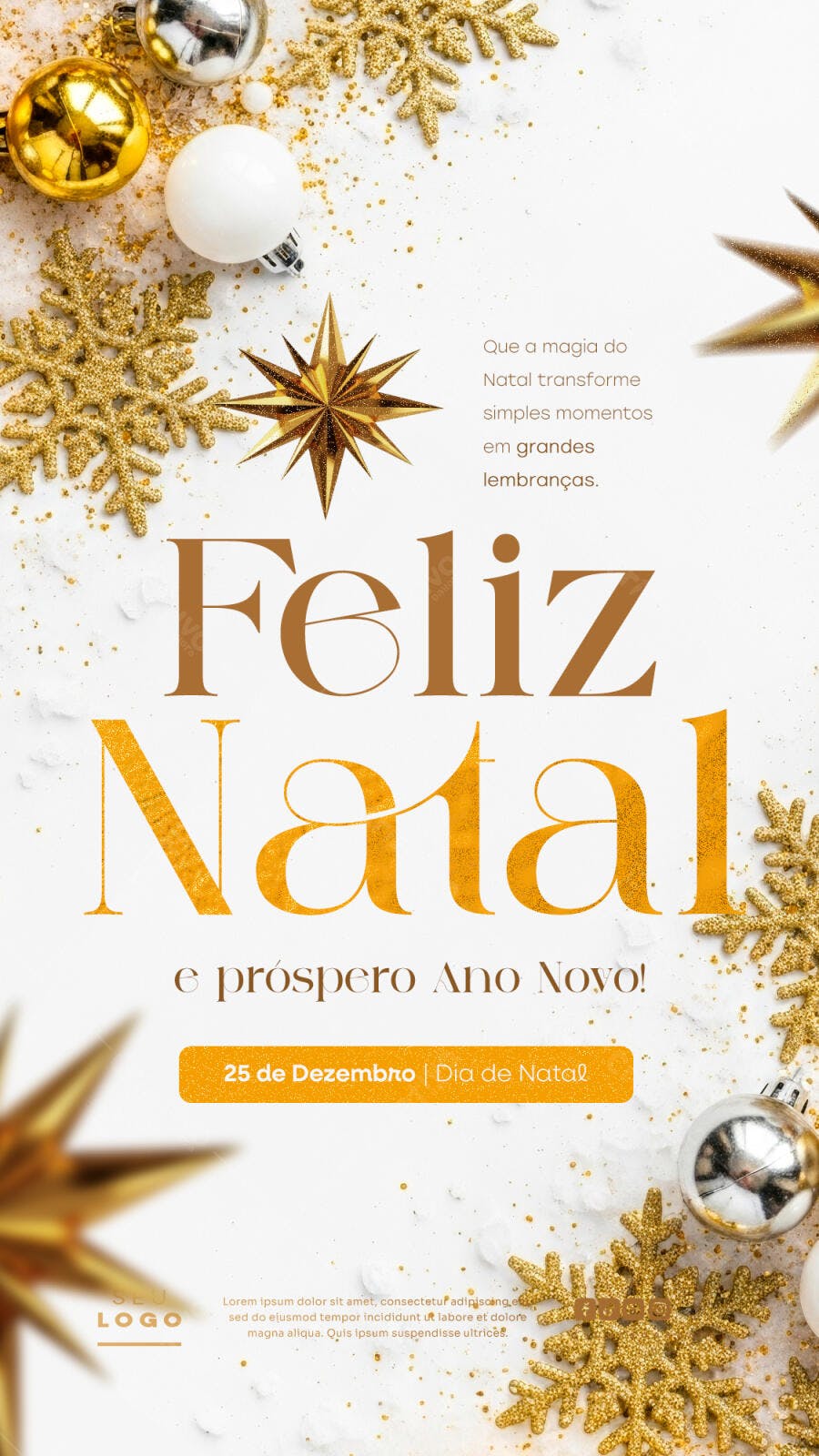 Post para Redes Sociais Natal e Ano Novo PSD Editável