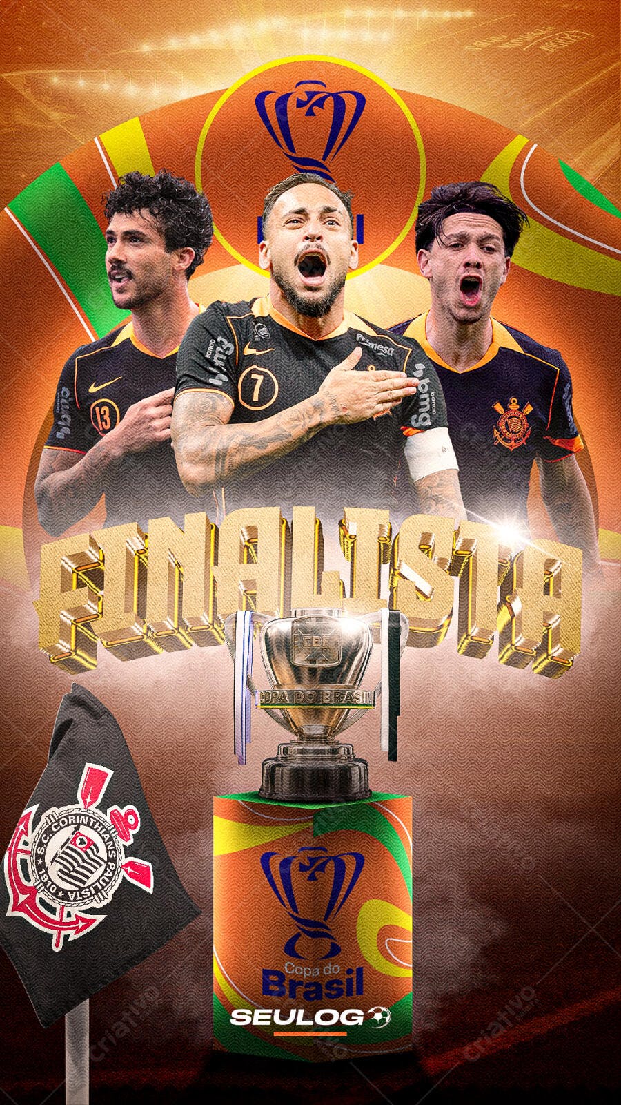 Flyer para Finalista Copa do Brasil Corinthians PSD Editável