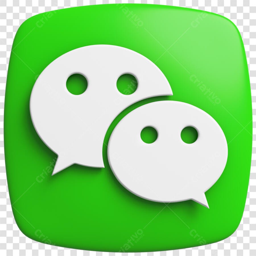 Ícone de Chat 3D Verde e Branco para Mídias Sociais PNG com fundo transparente