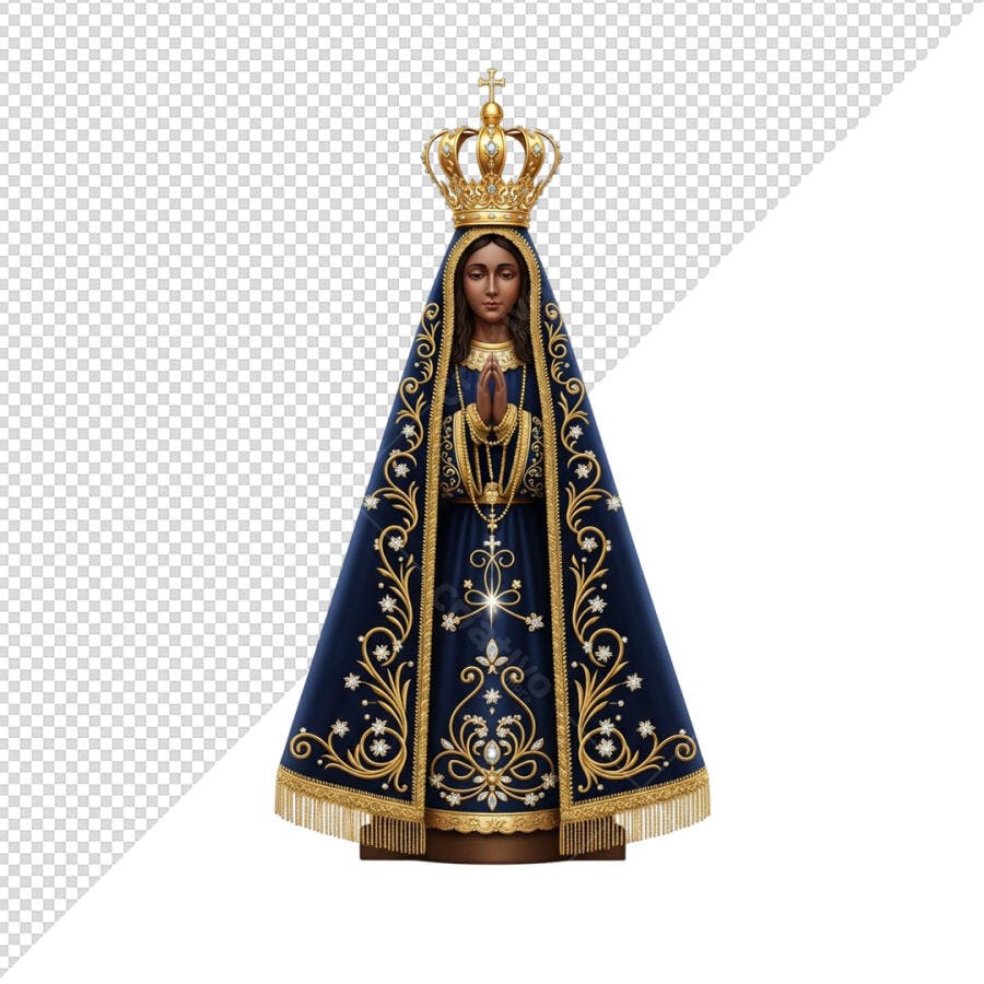 Figura Nossa Senhora Aparecida para Devoção Mariana PSD Editável