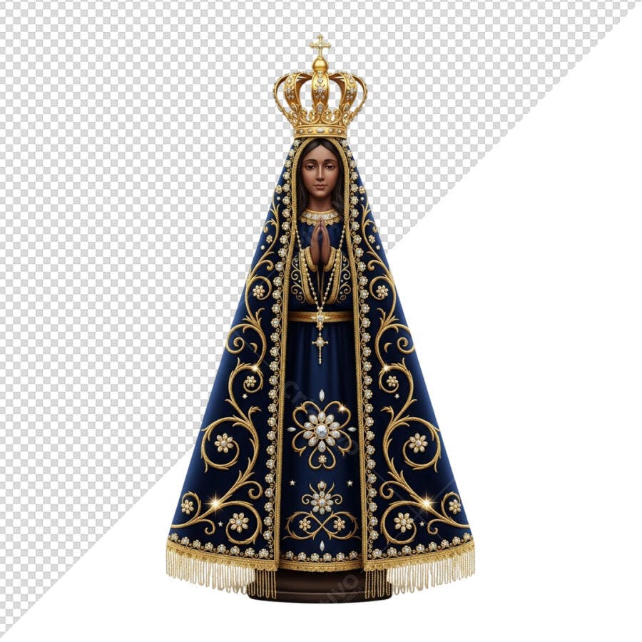 Arte Digital Nossa Senhora Aparecida para Devoção Católica PSD Editável