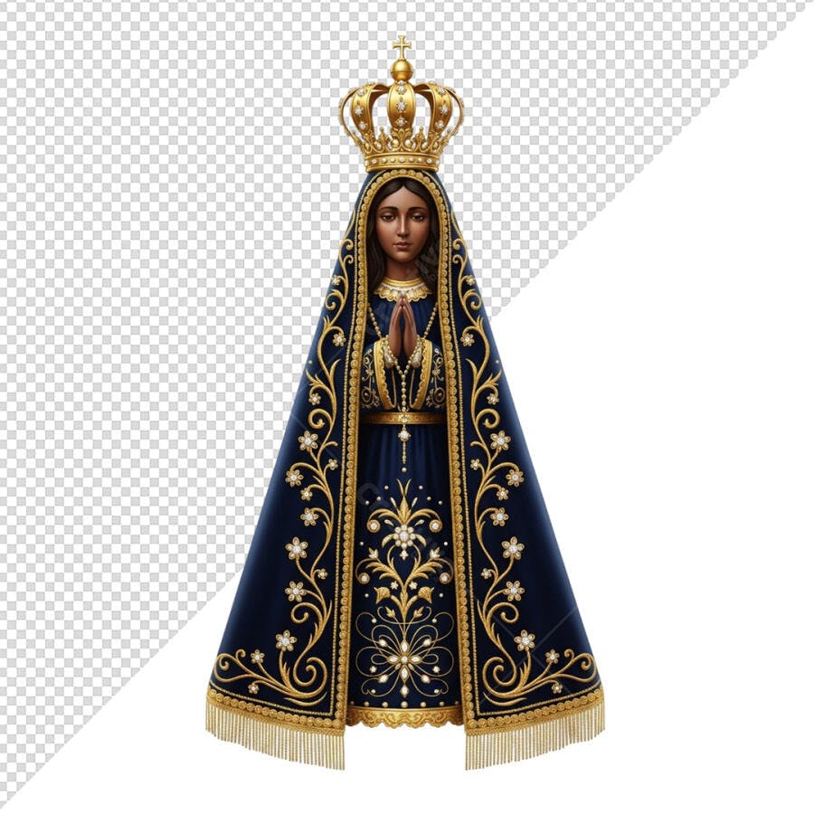 Ilustração Digital Nossa Senhora Aparecida para Celebrações Católicas PSD Editável