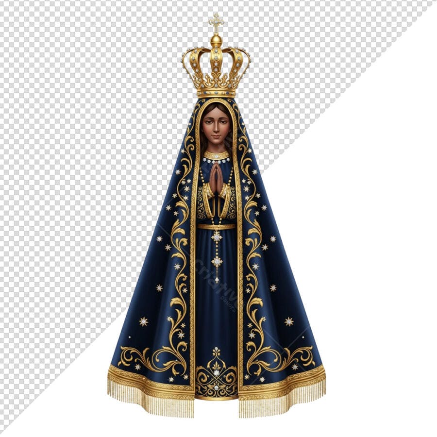 Ilustração Psd Nossa Senhora Aparecida para Eventos Católicos PSD Editável