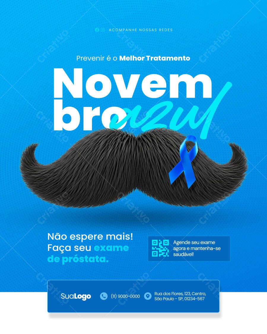 Flyer para Campanha Novembro Azul PSD Editável