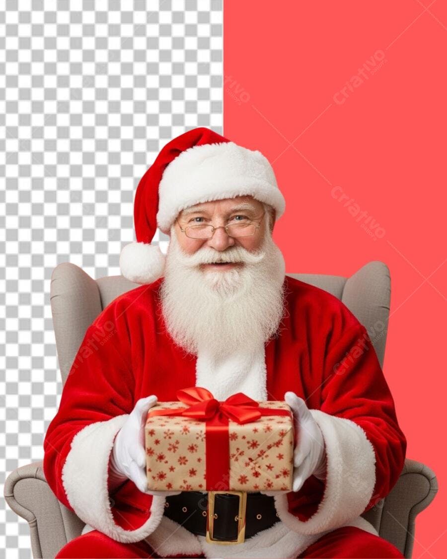 Personagem Papai Noel Natal Festivo Presente Roupa Vermelha PNG com fundo transparente