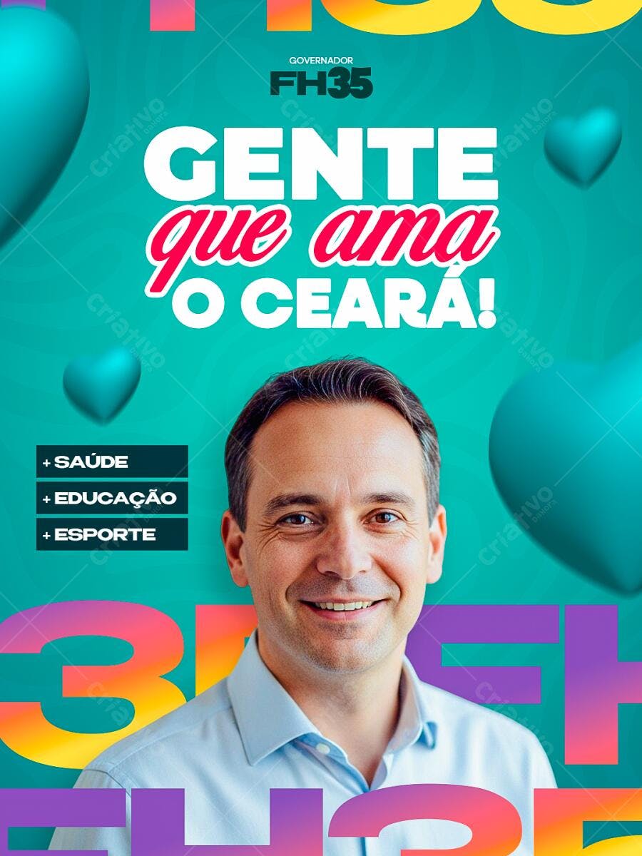 Flyer Eleitoral Ceará Governador FH35 PSD Editável