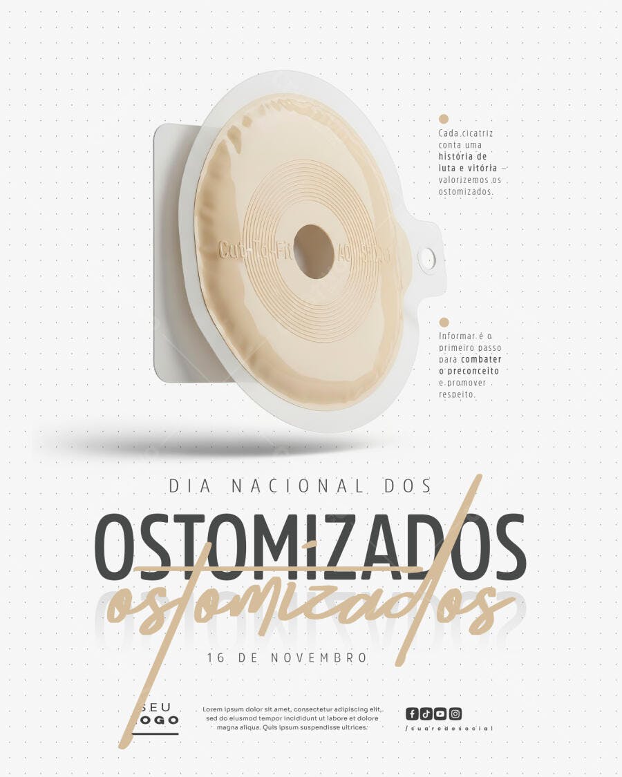 Flyer Dia Nacional dos Ostomizados 16 de Novembro PSD Editável
