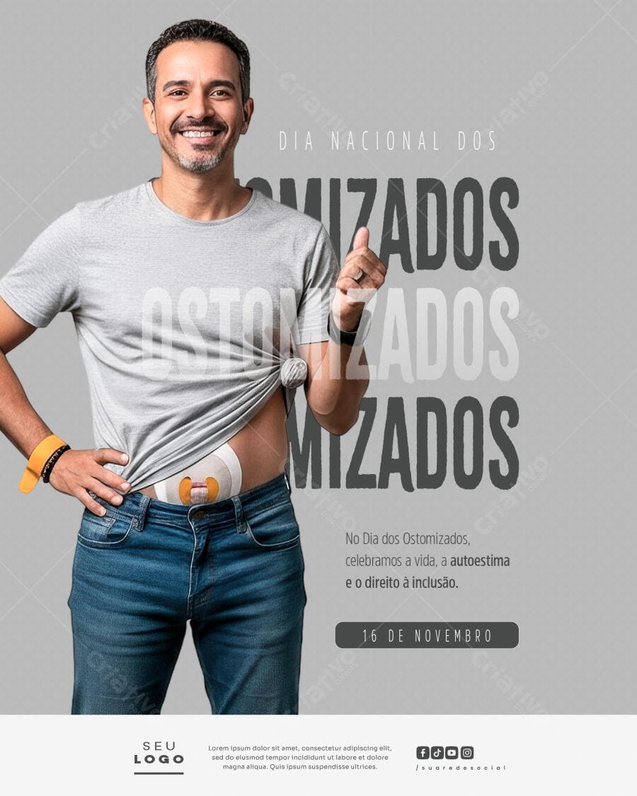 Flyer Dia Nacional dos Ostomizados PSD Editável
