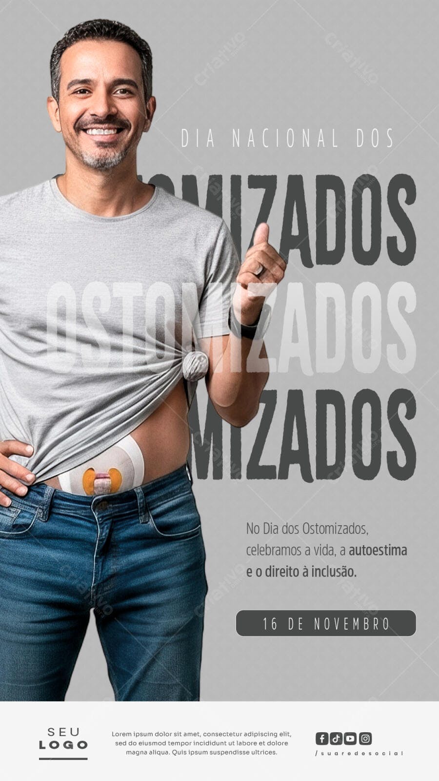 Flyer Dia Nacional dos Ostomizados PSD Editável