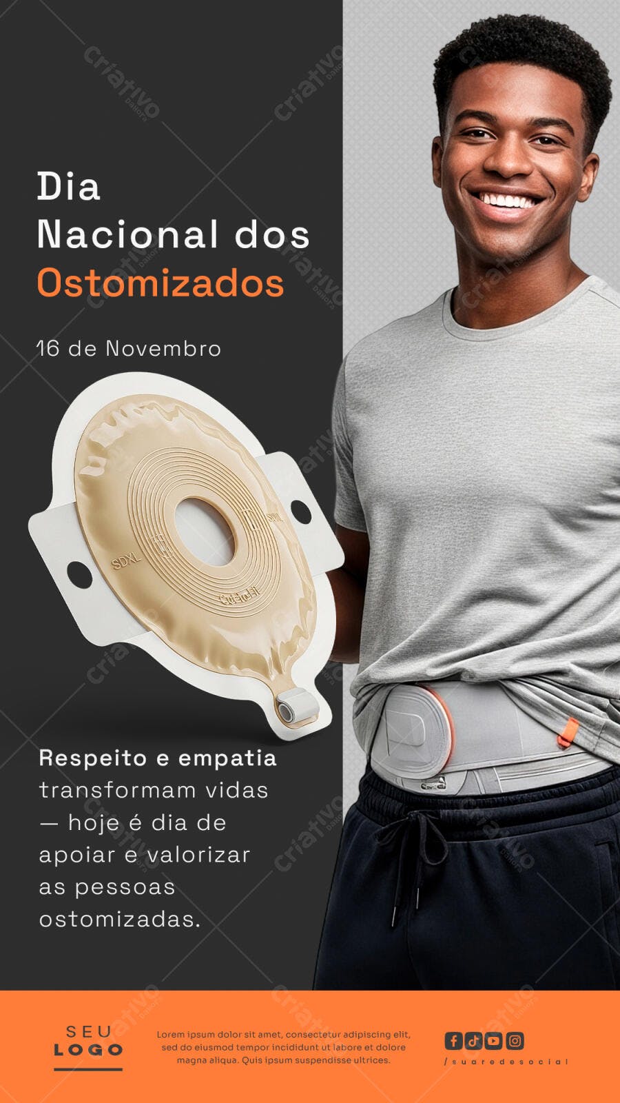 Flyer Dia Nacional dos Ostomizados PSD Editável