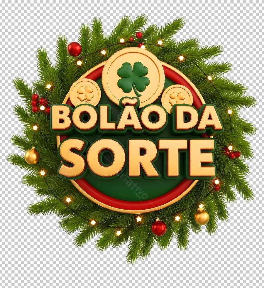 Gráfico Bolão da Sorte Festivo Natal Trevo PNG com fundo transparente