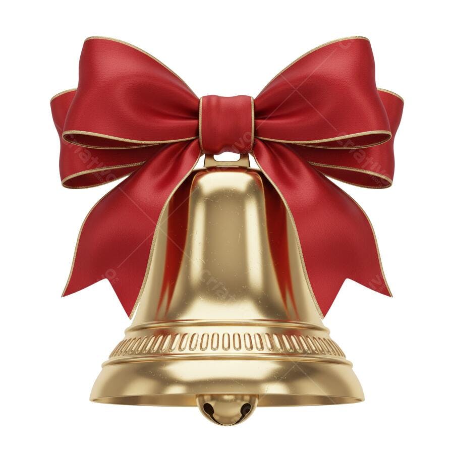 Sino Natal Dourado Laço Vermelho Elemento Festivo PNG com fundo transparente