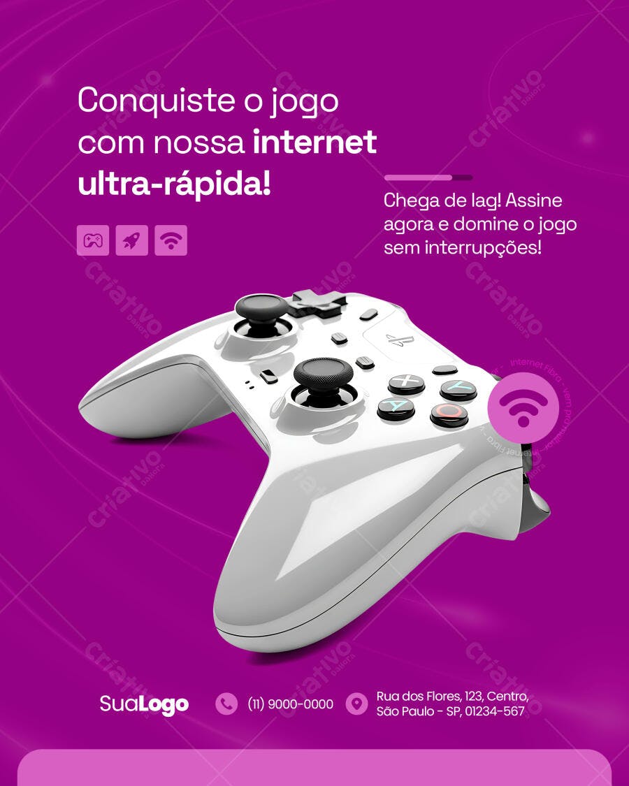 Flyer Digital para Internet Gamer PSD Editável