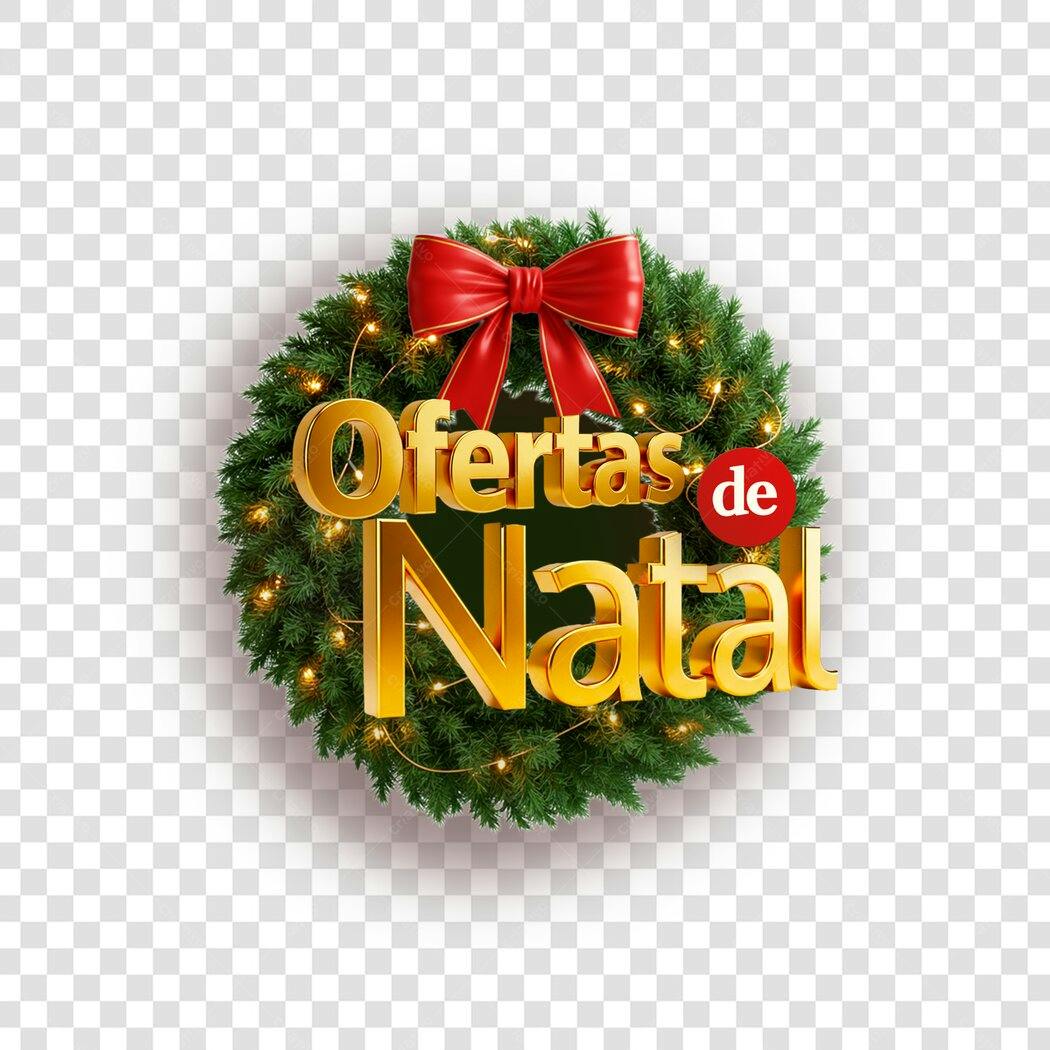 Selo Promocional Ofertas de Natal Dezembro Dourado Vermelho PNG com fundo transparente