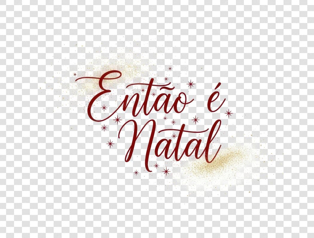 Frase Natalina Então é Natal Vermelha com Brilho PNG com fundo transparente