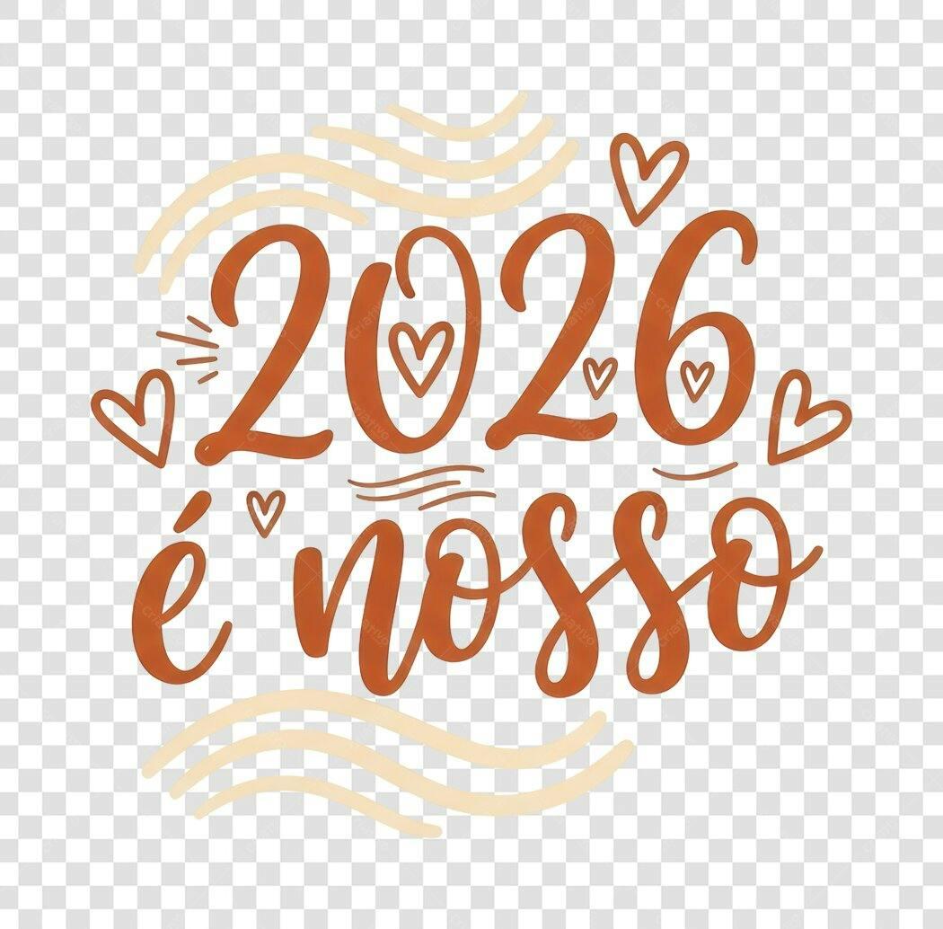 Mensagem motivacional 2026 é nosso para Ano Novo PNG com fundo transparente