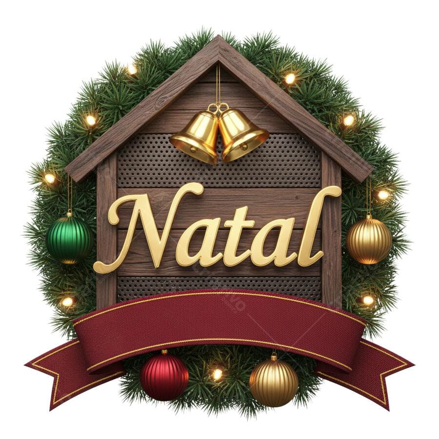 Elemento de Natal 25 de Dezembro decoração festiva dourado e vermelho PNG com fundo transparente