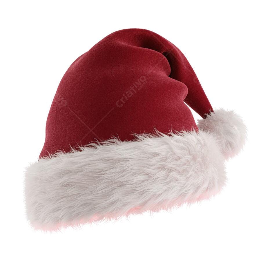 Item decorativo Chapéu de Papai Noel vermelho e branco PNG com fundo transparente
