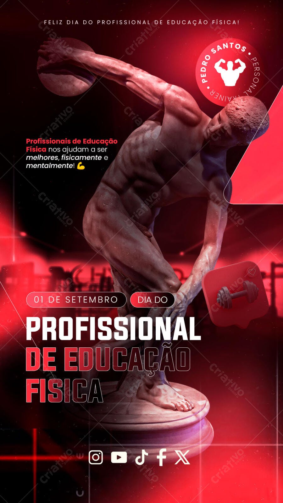 Flyer Dia do Profissional de Educação Física PSD Editável