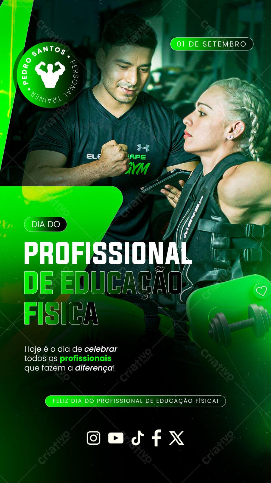 Post para Redes Sociais Dia do Profissional de Educação Física PSD Editável