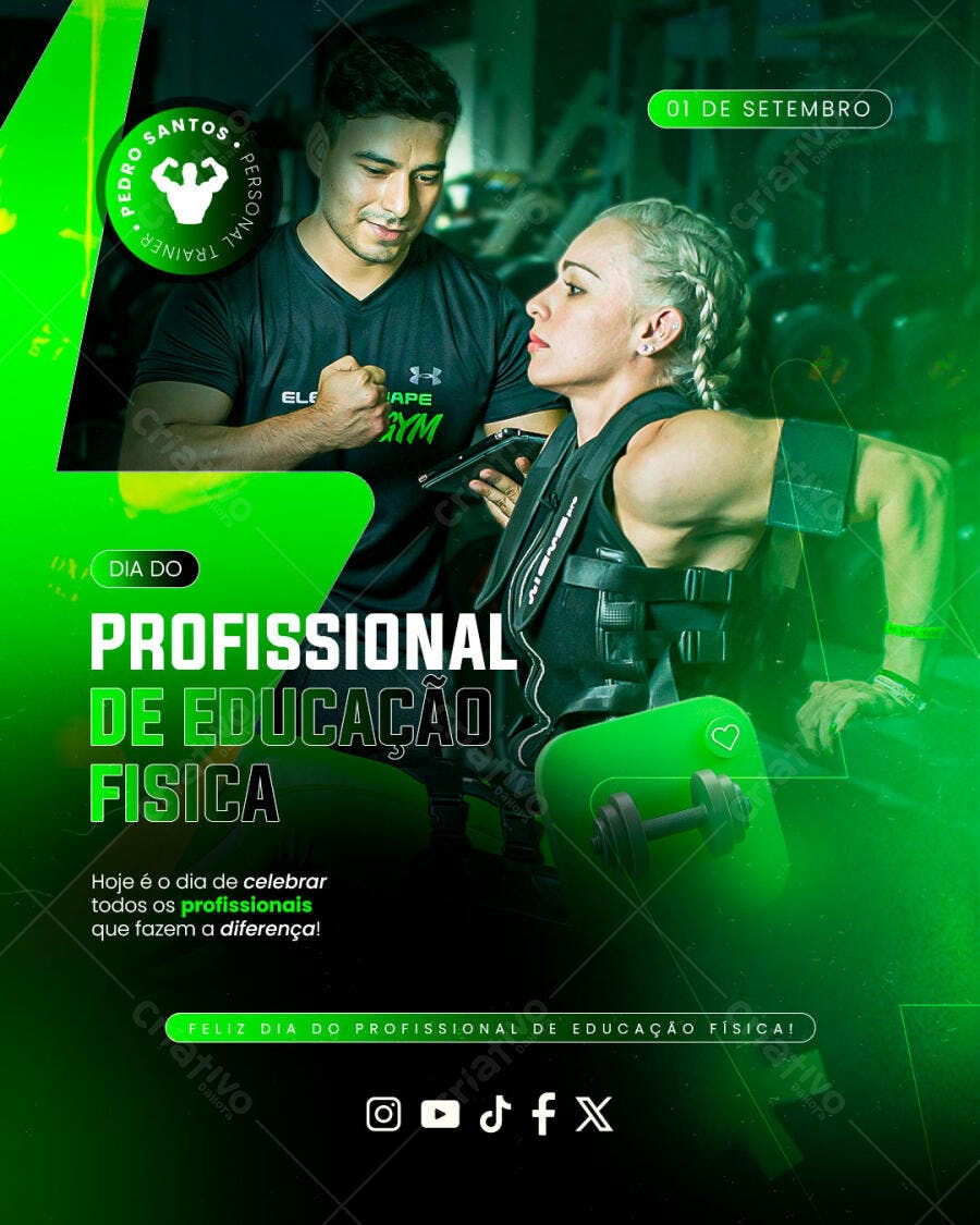 Flyer Dia do Profissional de Educação Física PSD Editável