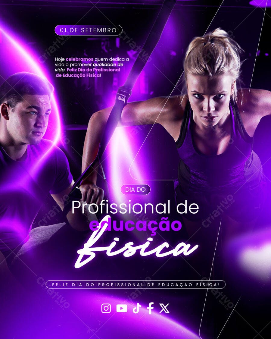 Flyer Digital Dia do Profissional de Educação Física PSD Editável