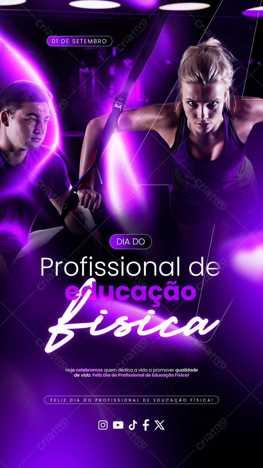 Flyer Dia do Profissional de Educação Física 01 Setembro PSD Editável