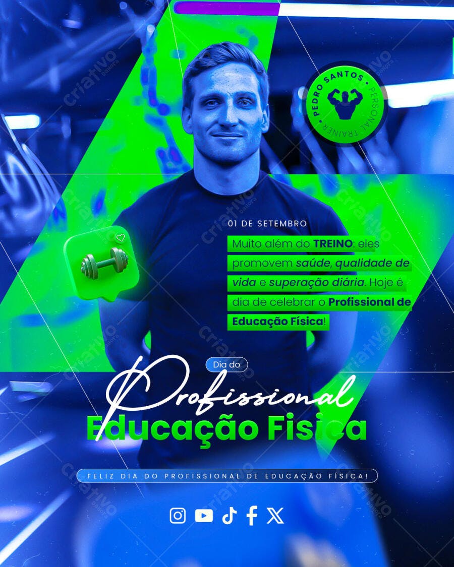 Flyer Dia do Profissional de Educação Física PSD Editável