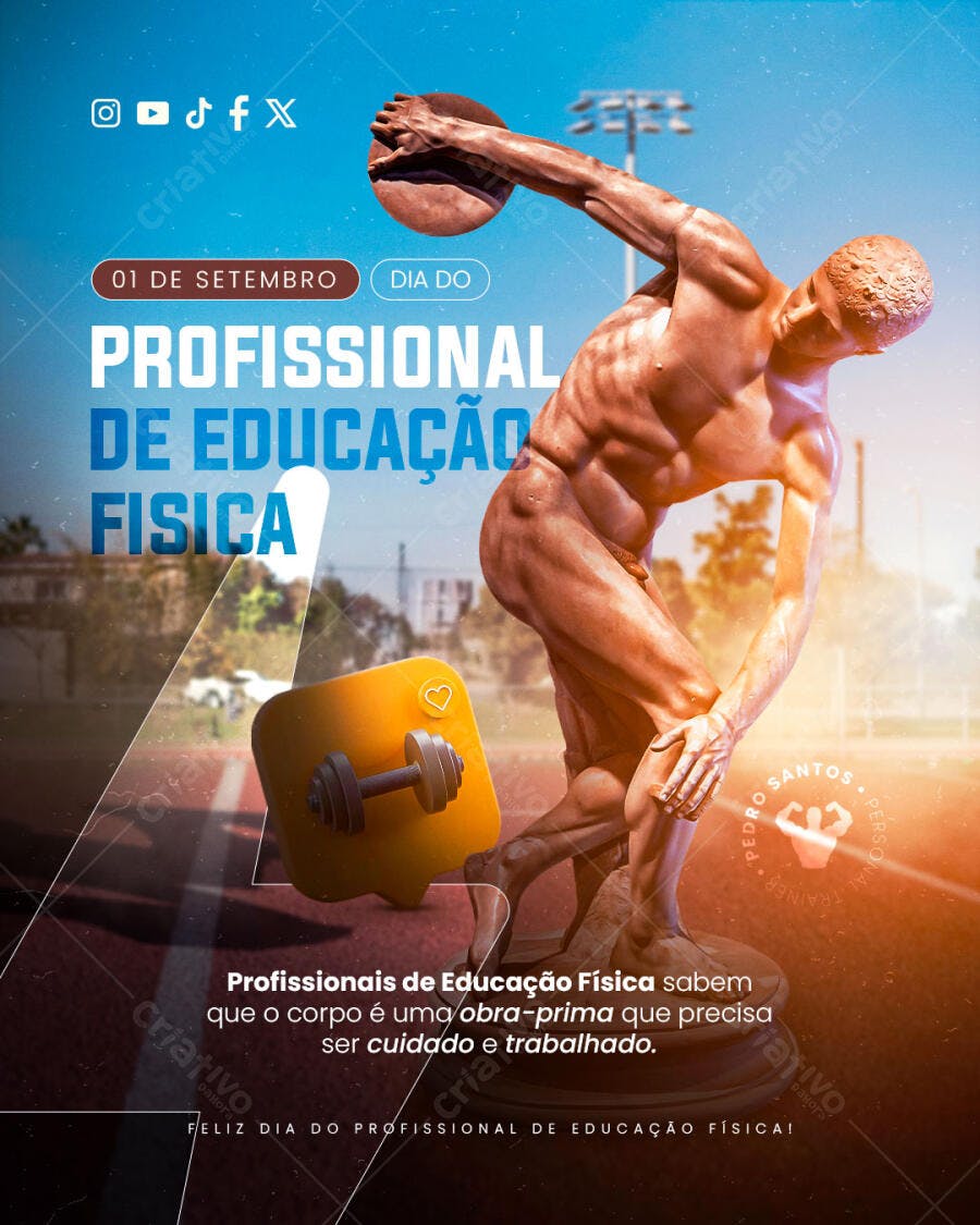Flyer para Dia do Profissional de Educação Física PSD Editável