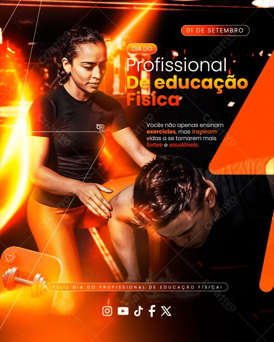 Flyer Dia do Profissional de Educação Física PSD Editável