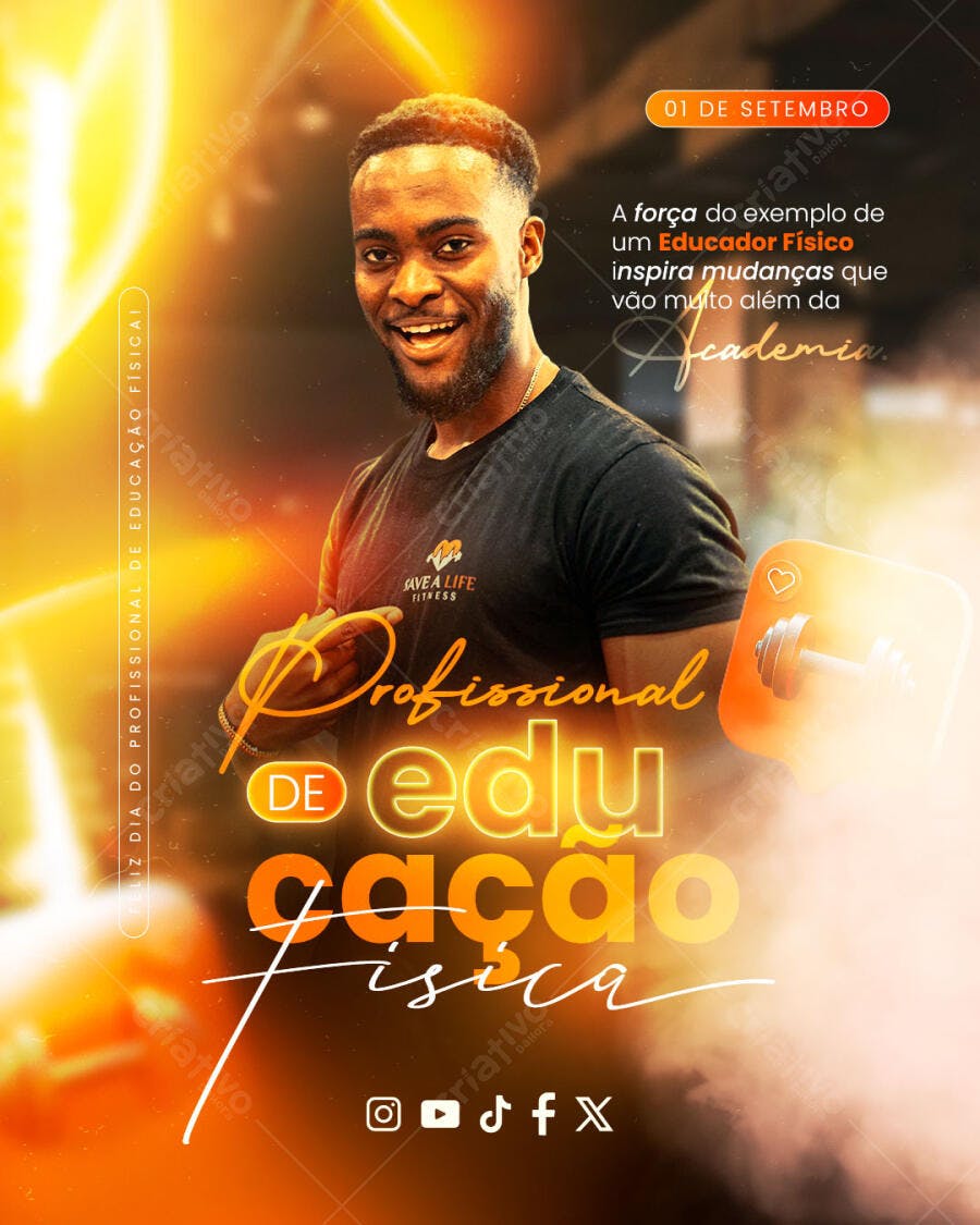 Flyer Dia do Profissional de Educação Física PSD Editável