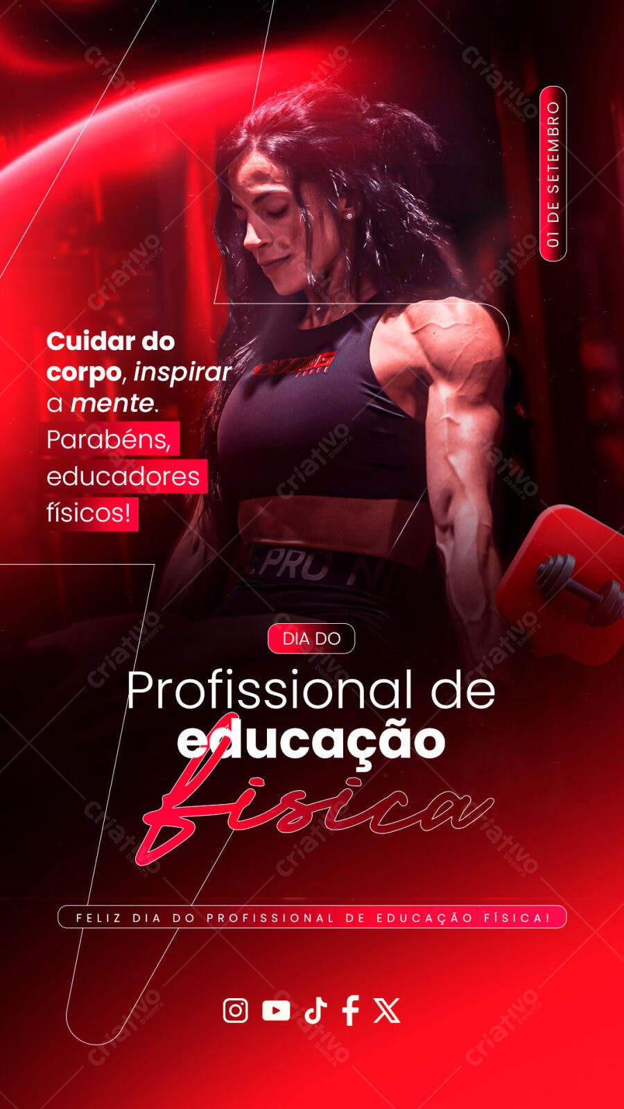 Flyer Dia do Profissional de Educação Física PSD Editável