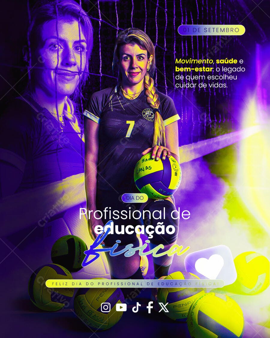Flyer Dia do Profissional de Educação Física PSD Editável