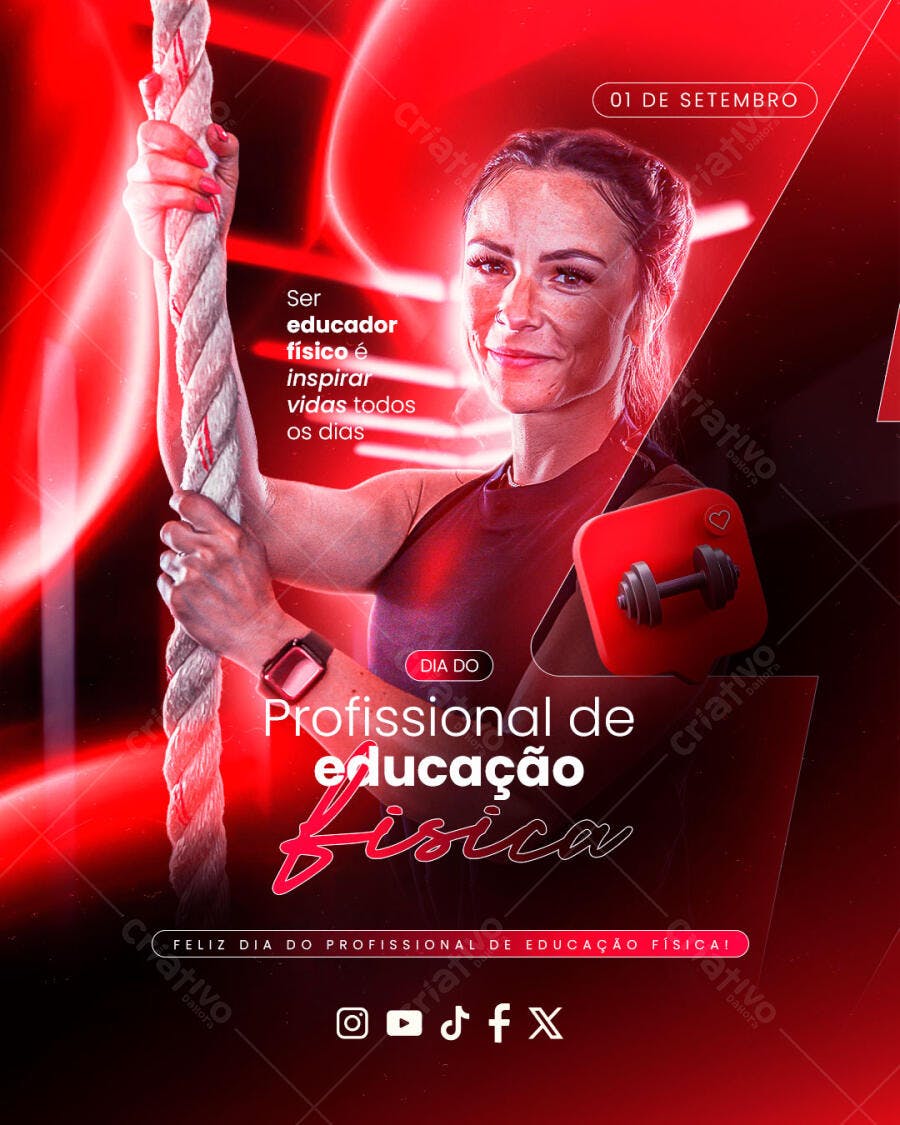 Post Redes Sociais Dia do Profissional de Educação Física PSD Editável